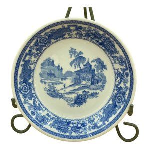 O.P. CO. Syracuse China Blue Willow Pattern 7 1/4” Bowl Blue White X9 1943